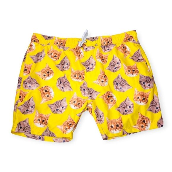 Black Matter Hot Topic Yellow Cats Swim Trunks 3X - Picture 1 of 6